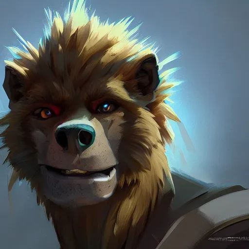 Prompt: Portrait of a Gnoll, mattepainting concept Blizzard pixar maya engine on stylized background splash comics global illumination lighting artstation lois van baarle, ilya kuvshinov, rossdraws