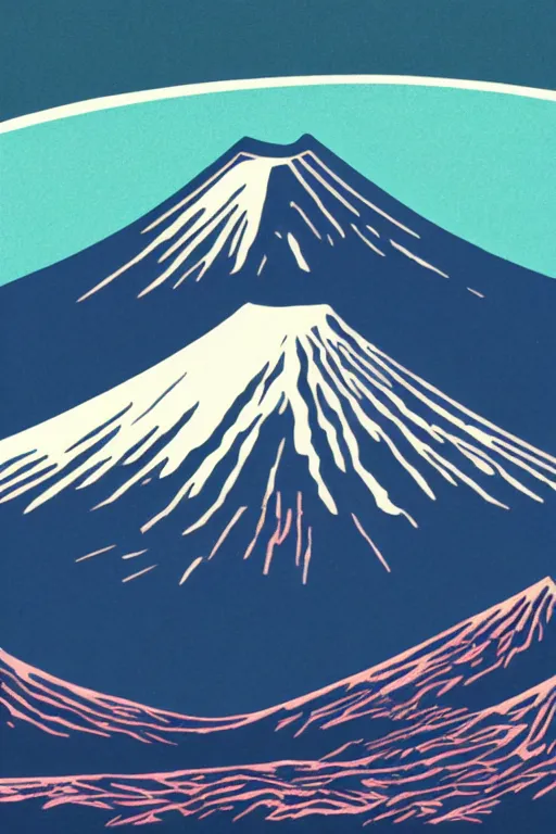 Prompt: a beautiful linocut print of mount fuji, 8 k, frostbite 3 engine, cryengine, dof, trending on artstation, digital art, crepuscular ray, art by roy l davies and tugboat printshop