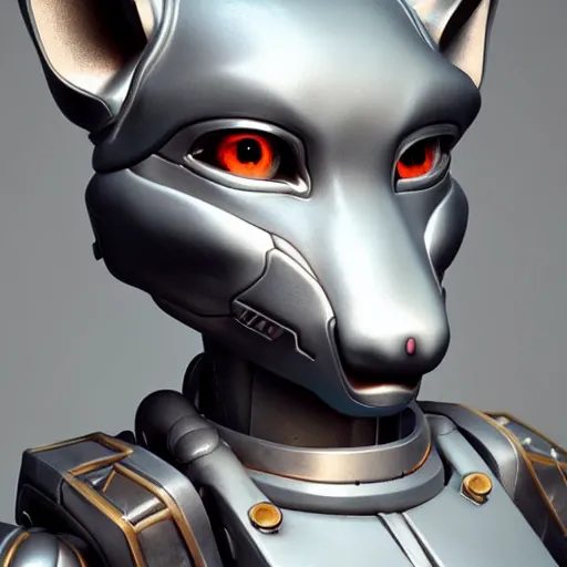Image similar to A whimsical fox in cybernetic mecha armor, bust portrait, art by Eugenia firs ArtStation, Octane render, intricate detail, smooth, sharp focus,
