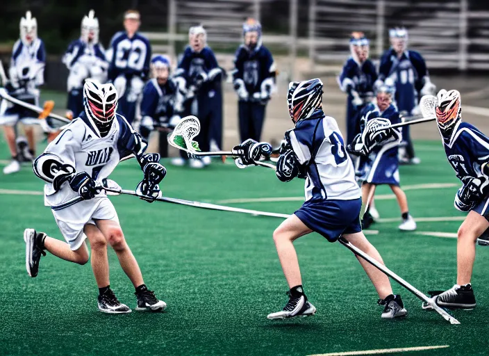 Image similar to photo of the lacrosse team playing intergalactic championship versus chitauri. Highly detailed 8k. Intricate. Sony a7r iv 55mm. Award winning.