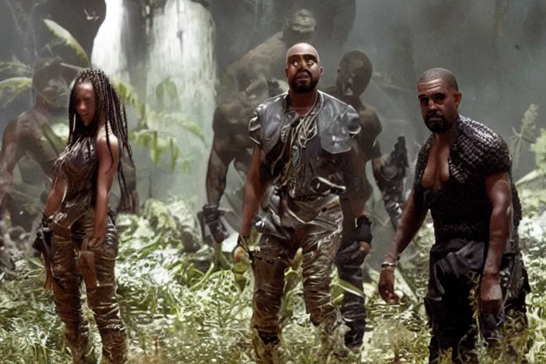 Image similar to VFX movie where Kanye West plays the Predator by James Cameron