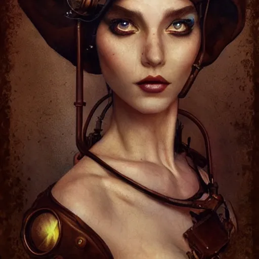 Image similar to lofi steampunk portrait pixar style by Lita Cabellut and Stanley Artgerm and Tom Bagshaw