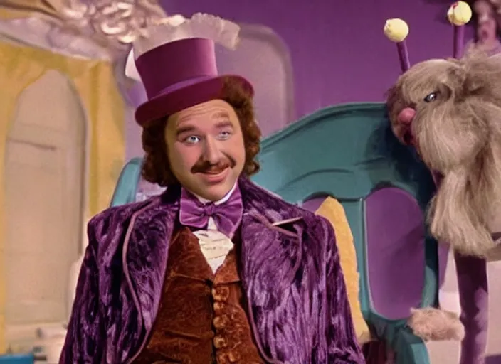 Image similar to film still of Post Malone as Willy Wonka in Willy Wonka and the Chocolate Factory 1971