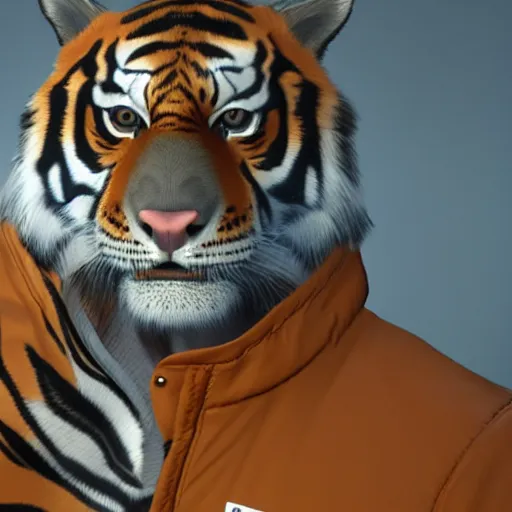 Prompt: portrait of a scientist man with a tiger head, ultra detail, ultra realistic, unreal engine 8 k