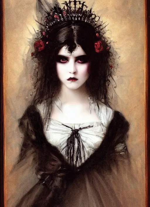 Image similar to gothic princess portrait. by william - adolphe bouguerea highly detailded