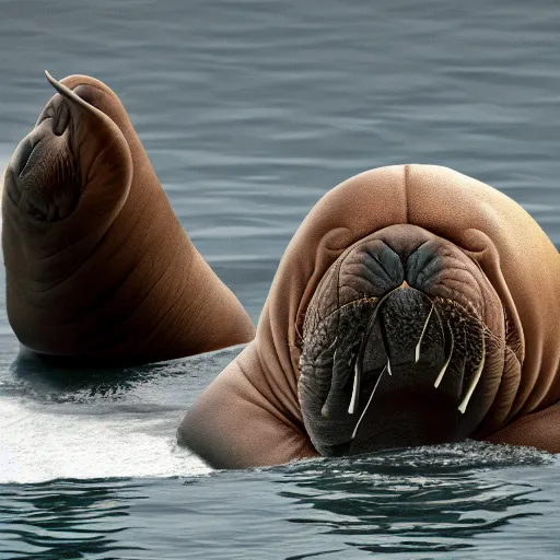 Prompt: walrus going to lethargy, 8k, photography, high definition, render