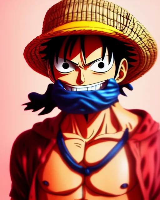 Image similar to luffy | | artgerm, deviantart, realistic, dramatic shadowing, 8 k, hd, octane render, perfect