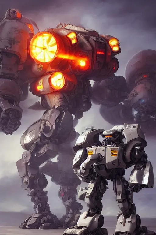 Image similar to mechwarrior 5 : mercenaries mech rockman cyborg robot boss tank engine octane render, 4 k, hd 2 0 2 2 3 d cgi rtx hdr style chrome reflexion glow fanart artstation by jesper ejsing, by rhads, makoto shinkai borderlands and by feng zhu rossdraws digital cinematic pixar and disney unreal zbrush central hardmesh