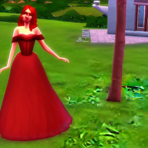 Image similar to the red queen in the sims