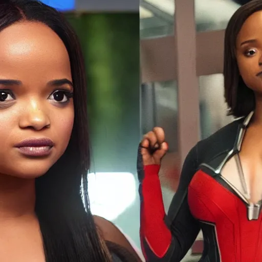 Prompt: kyla pratt as black widow in avengers endgame