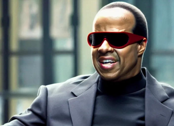 Image similar to film still of stevie wonder as matt murdock in daredevil, 8 k