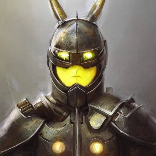 Image similar to pikachu as a realistic fantasy knight, closeup portrait art by donato giancola and greg rutkowski, realistic face, digital art, trending on artstation, symmetry!!