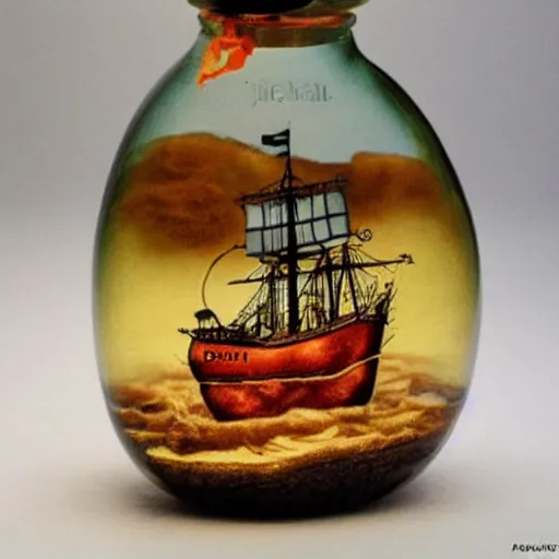 Image similar to a ship in a bottle !dream a ship in a bottle