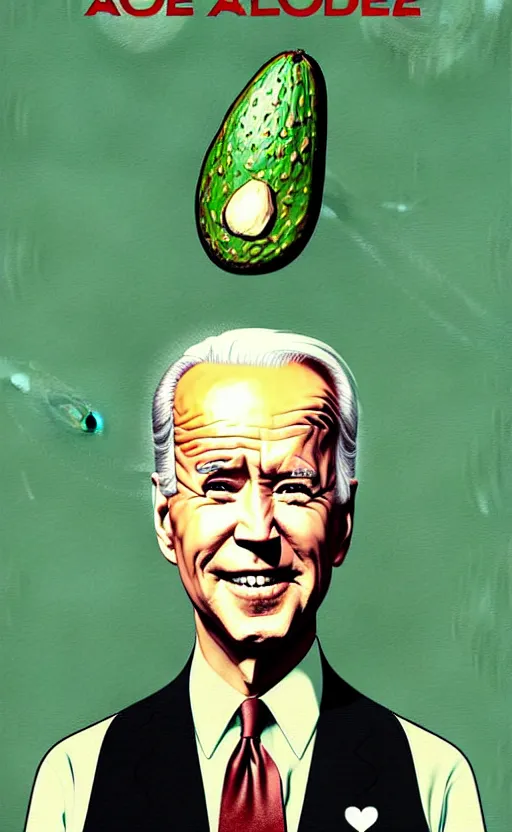 Image similar to joe biden avocado painting propaganda poster by chiara bautista, beksinski and norman rockwell and greg rutkowski weta studio, and lucasfilm