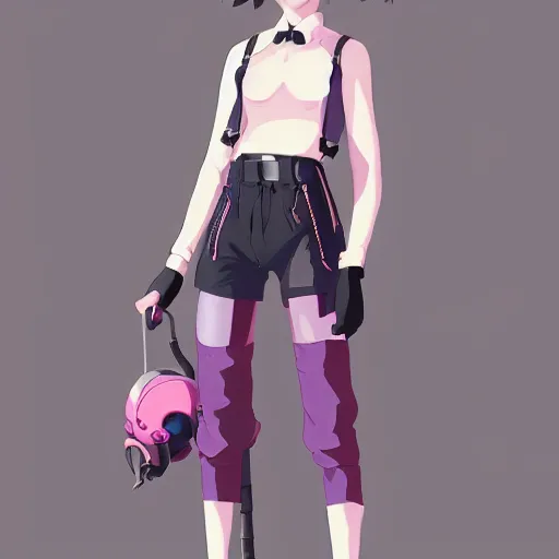 Prompt: a beautiful boyish natalie portman gravure model, wearing oversized pink suspender pants and transparent jet flight backpack, inflatable future shoes, future locomotive style, gapmoe yandere grimdark, trending on pixiv fanbox, painted by greg rutkowski makoto shinkai takashi takeuchi studio ghibli, akihiko yoshida - n 3