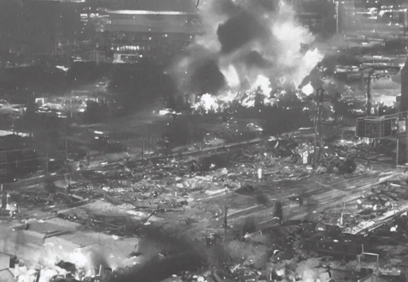 Image similar to cctv footage of a gas explosion