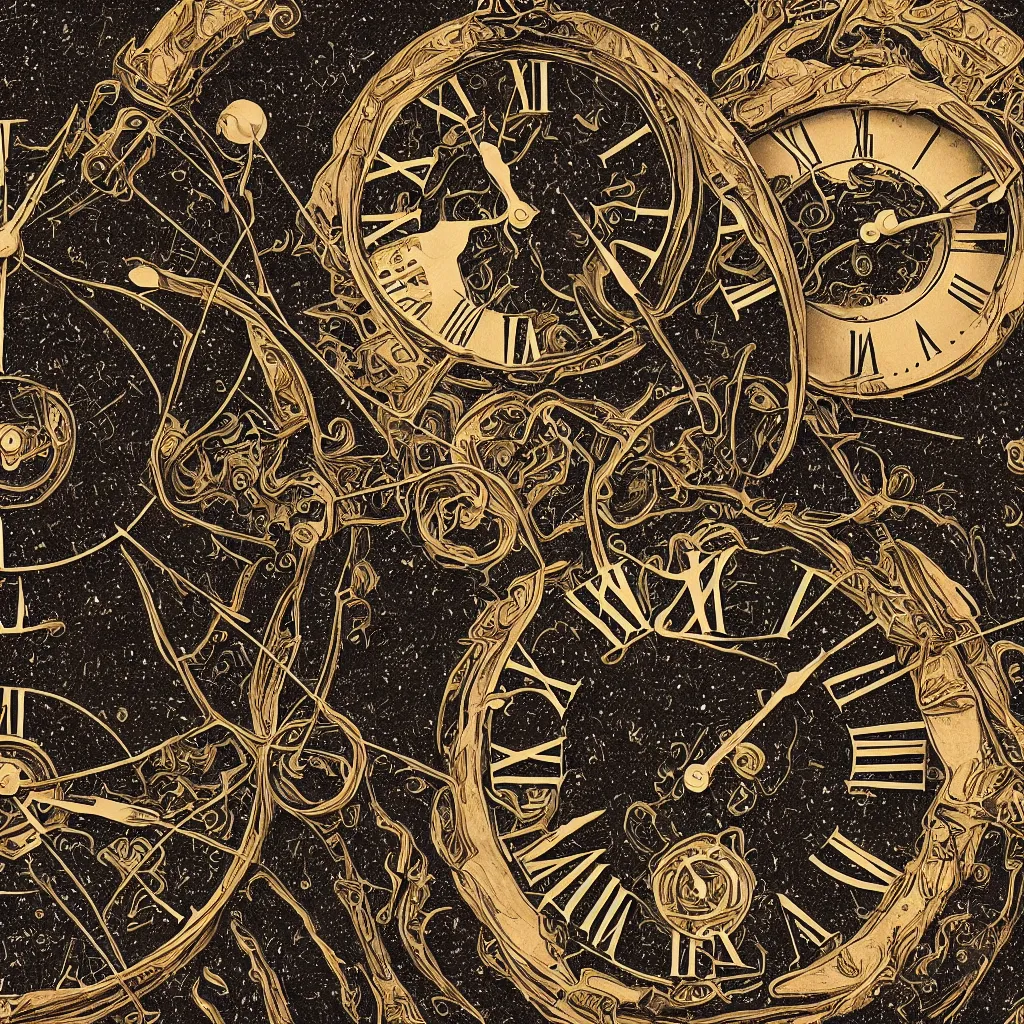 Image similar to clock, time , high quality, high details, 🌌, high detail photo, digital art,