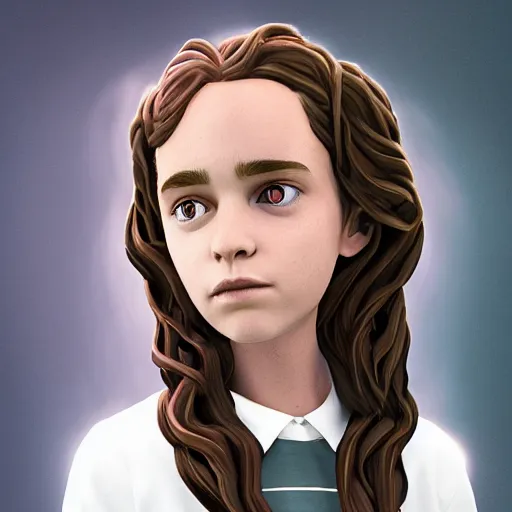 Image similar to hermione granger by beeple in 3 d