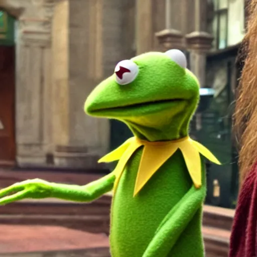 Image similar to kermit and god the conversation