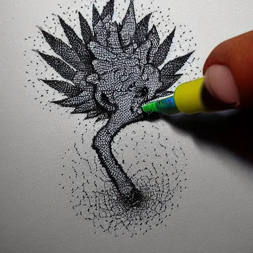 Image similar to weed smoking, drawn with dots, art, minimalist,