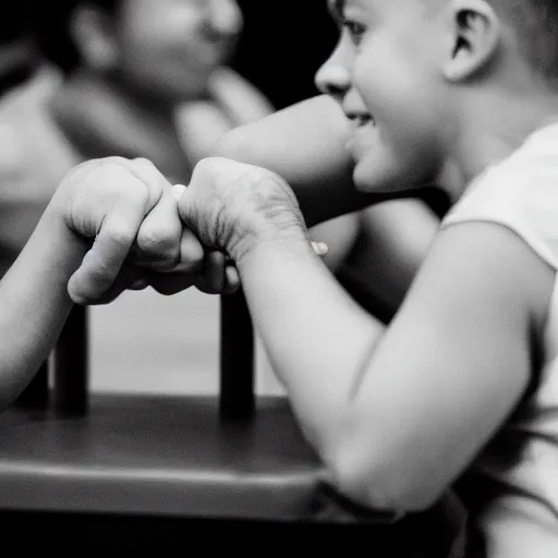 Image similar to arm wrestling. sigma 5 5 mm photo.