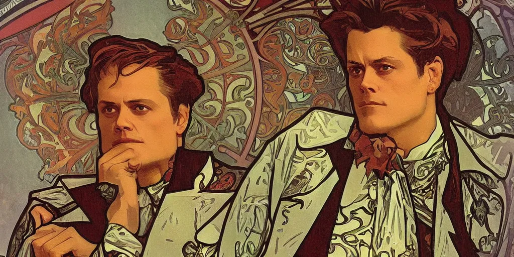 Prompt: Johnny Knoxville by Alphonse Mucha