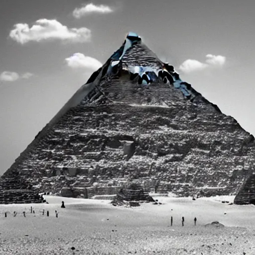 Prompt: a picture of giza but the pyramids are cubes