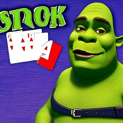 Prompt: shrek plays roulette