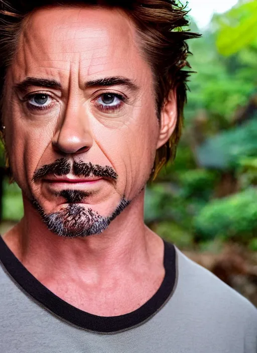 Image similar to a full portrait photo of robert downey jr holiday in bali, f / 2 2, 3 5 mm, 2 7 0 0 k, lighting, perfect faces, award winning photography.