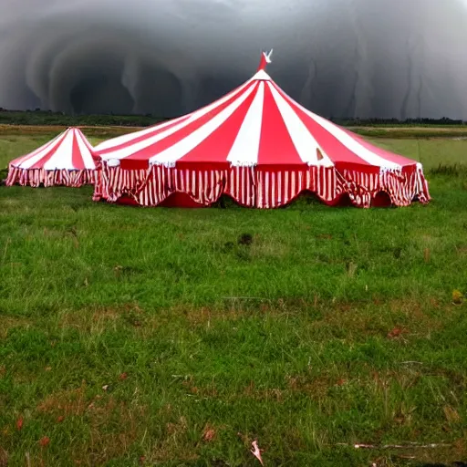 Image similar to circus tent in a tornado