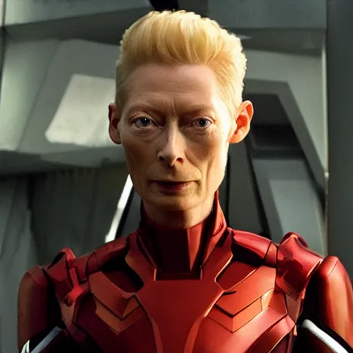 Prompt: tilda swinton as each of the avengers, film still from the avengers