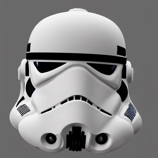 Prompt: 3 d render of star wars stormtrooper helmet made of bone