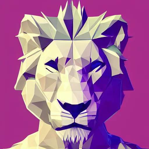 Prompt: aesthetic albino lion fursona portrait, commission of a anthropomorphic lion on fire, fursona wearing vaporwave stylish clothes, winter armosphere, pastel simple art, low poly