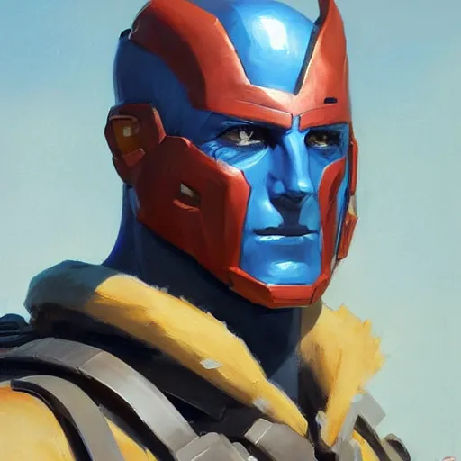 Image similar to greg manchess portrait painting of partially armored yondu udonta as overwatch character, medium shot, asymmetrical, profile picture, organic painting, sunny day, matte painting, bold shapes, hard edges, street art, trending on artstation, by huang guangjian and gil elvgren and sachin teng