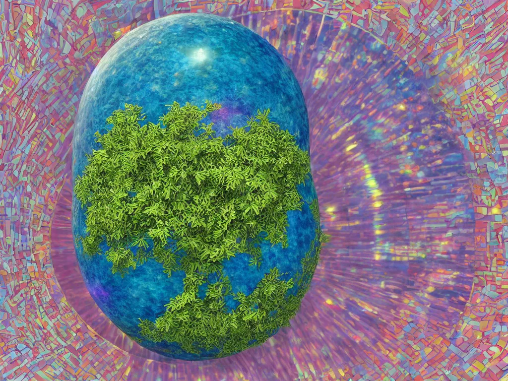 Image similar to 3 d render, sunlight study, the universe is a spheroid region 7 0 5 meters in diameter, art nouveau, by maria sibylla merian and ( ( ( ( ( lisa frank ) ) ) ) ), 8 k, sharp focus, octane render