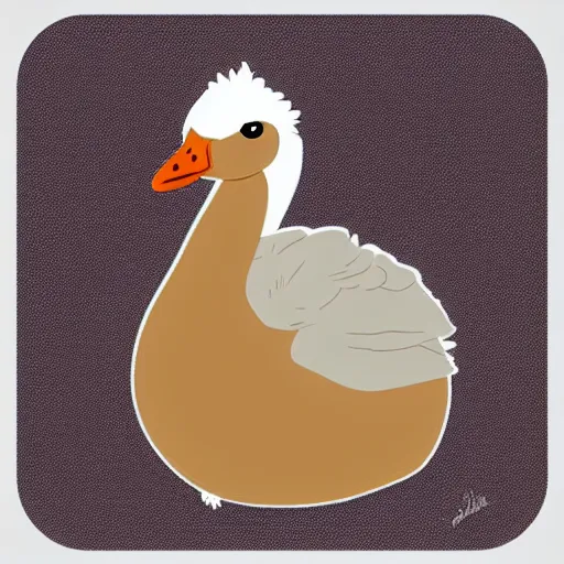 Image similar to cute goose, full body, digital paint, sticker