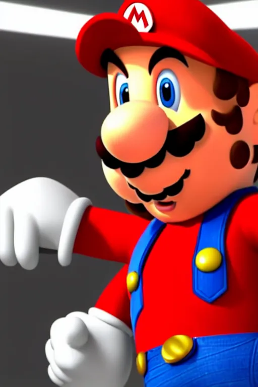 Image similar to a movie still of chris pratt as mario, highly detailed, studio lighting