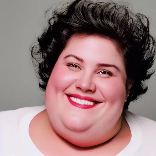 Prompt: a fat woman smiling that looks like elvis