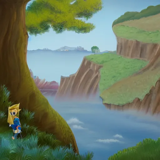 Prompt: a portrait of Link in a scenic environment by Brooks, Mark.