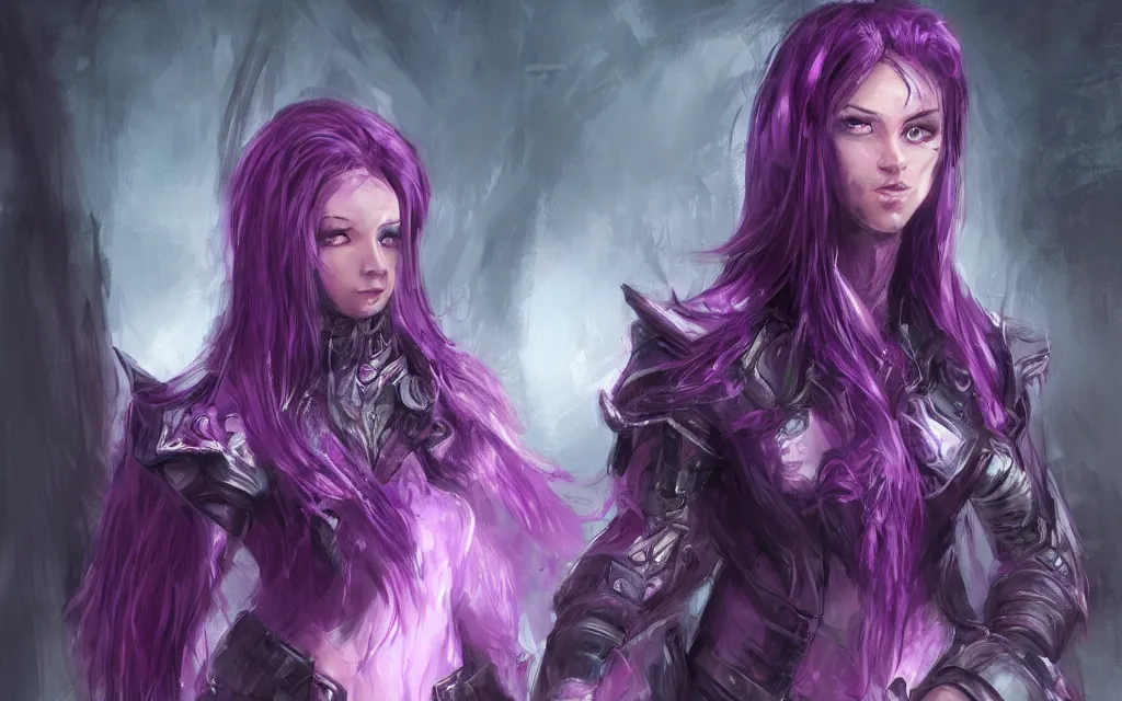 Image similar to valorant, concept art, purple, female, HD,