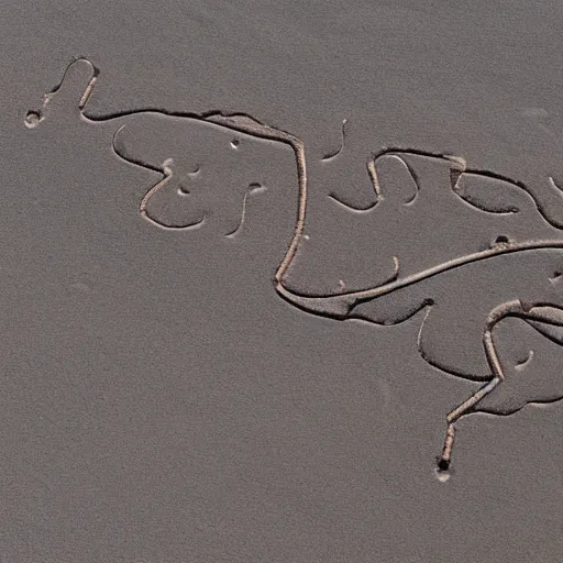 Image similar to nazca line of an otter