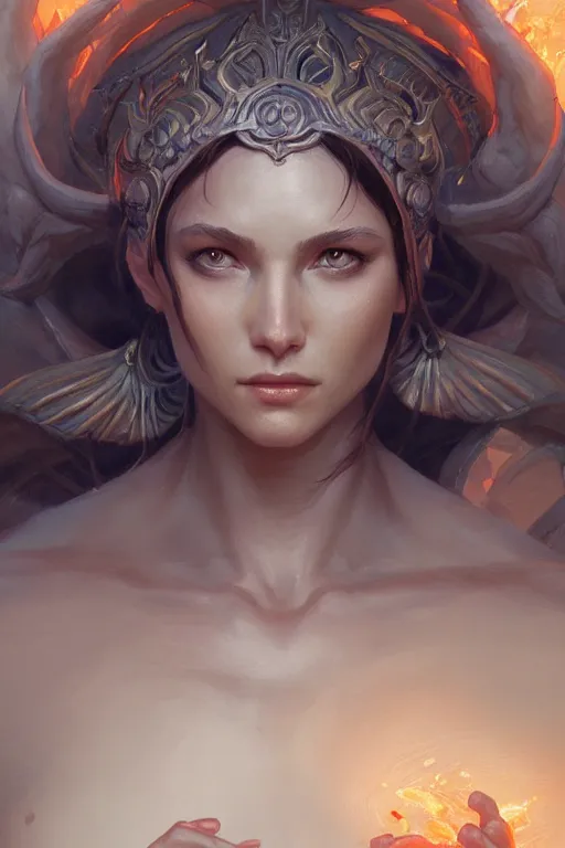 Image similar to goddess of the hell, highly detailed, digital painting, artstation, concept art, smooth, sharp focus, illustration, unreal engine 5, 8 k, art by artgerm and greg rutkowski and edgar maxence