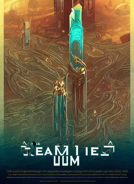 Image similar to the Realm of Mu, movie poster, ethereal, atlantis, future, ancient, cult, meta, dream, moebius, cyberpunk, scifi, trending artstation