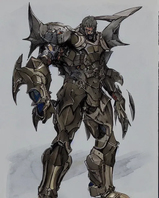 Prompt: Goliath Paladin, drawn by Yoji Shinkawa, water color, Dungeons and Dragons, Wizards of the Coast