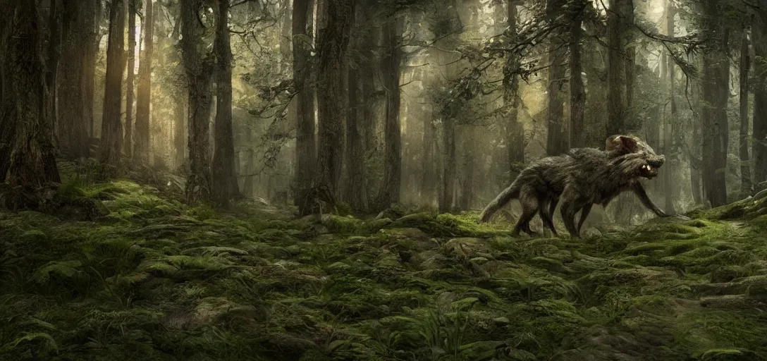 Prompt: A beautiful hyper realistic ultra detailed lifelike matte painting of a skinwalker transformation in a forest, unreal engine, deviantart, flickr, artstation, octane render, textured, colorful, extreme realistic detail, physically based rendering, pbr render, very detailed, volumetric lighting, detailed lighting, octane render, 4k, cinematic lighting, 8k resolution