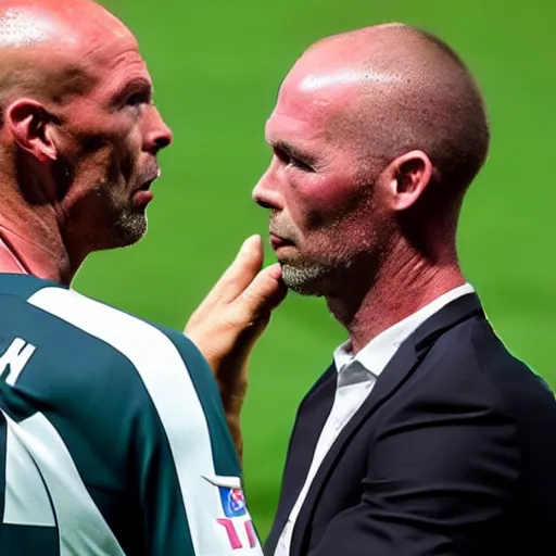 Image similar to Ten Hag crying at the feet of the god Ronaldo begging for forgiveness for losing the league, hyper realistic, 8k, cinematic