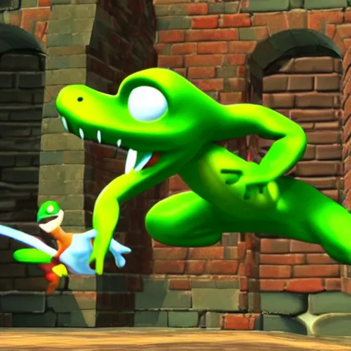 Prompt: “ gex in super smash bros, gameplay still, screenshot ”