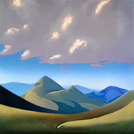 Image similar to scottish mountain view by roger dean