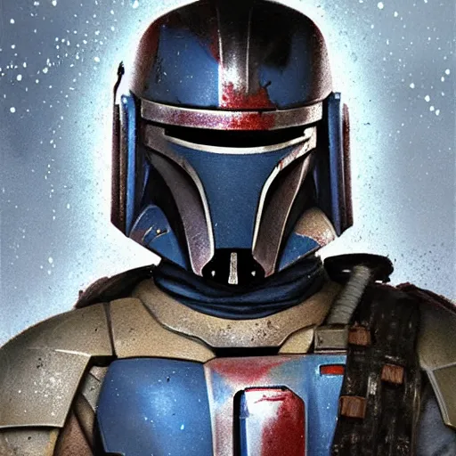 Prompt: portrait of a man by greg rutkowski, jango fett ii, samoan features, straight black hair, tall and strong, father figure vibes, star wars expanded universe, she is about 6 0 years old, wearing tactical gear, digital painting, artstation, concept art, smooth, sharp foccus ilustration, artstation hq