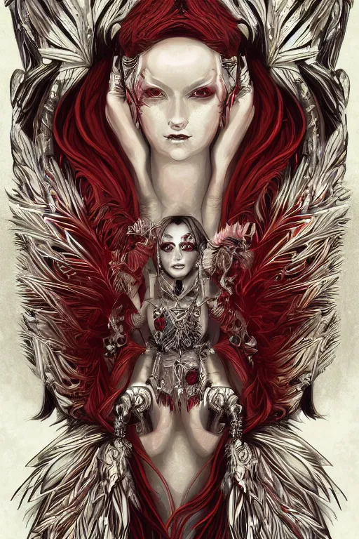 Prompt: queen of the harpies, symmetrical, highly detailed, digital art, sharp focus, trending on art station